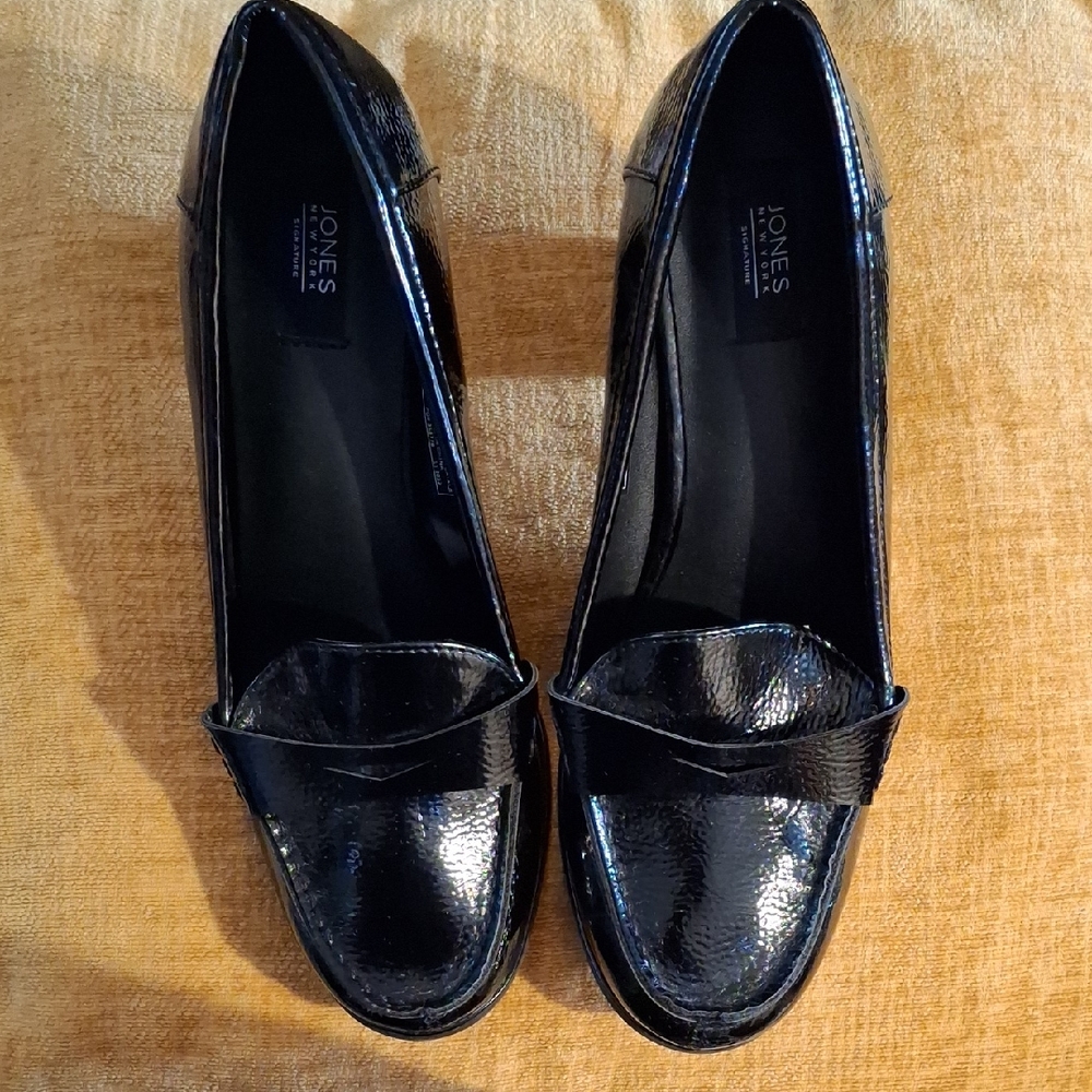 Jones New York Black Patent Leather Loafers Flats NWOT !!